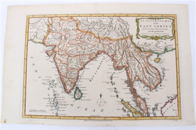 Lot 1008 - Charles Theodore Middleton, hand-coloured map - ‘An accurate map of the East Indies.’ (1777-1779), from Complete System of Geography, 20cm x 30cm.