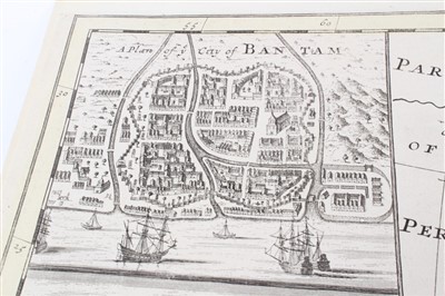 Lot 1011 - Herman Moll (d. 1732), large hand-coloured map -‘A map of East Indies.... to Ye Directors of Ye Hon.ble United East-India Company’, 1717, 62cm x 101cm.