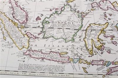 Lot 1011 - Herman Moll (d. 1732), large hand-coloured map -‘A map of East Indies.... to Ye Directors of Ye Hon.ble United East-India Company’, 1717, 62cm x 101cm.