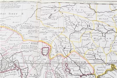 Lot 1011 - Herman Moll (d. 1732), large hand-coloured map -‘A map of East Indies.... to Ye Directors of Ye Hon.ble United East-India Company’, 1717, 62cm x 101cm.