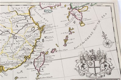 Lot 1011 - Herman Moll (d. 1732), large hand-coloured map -‘A map of East Indies.... to Ye Directors of Ye Hon.ble United East-India Company’, 1717, 62cm x 101cm.