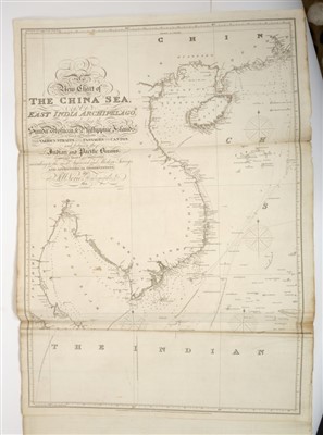 Lot 766 - John William Norie (1722-1843), engraved map - ‘A new chart of The China Sea & East India Archipelago’, published 1821, 154cm x 62cm.