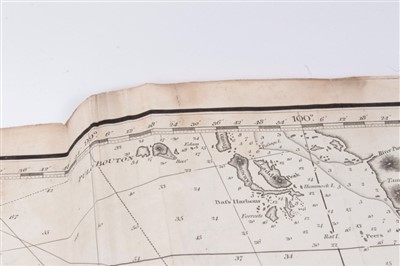 Lot 767 - John William Norie (1722-1843), engraved map - ‘A new chart of The Straits of Malacca and Singapore’, published 1820, 62cm x 92cm.