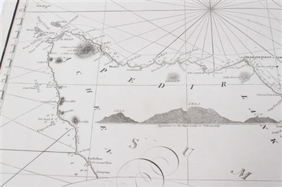 Lot 767 - John William Norie (1722-1843), engraved map - ‘A new chart of The Straits of Malacca and Singapore’, published 1820, 62cm x 92cm.