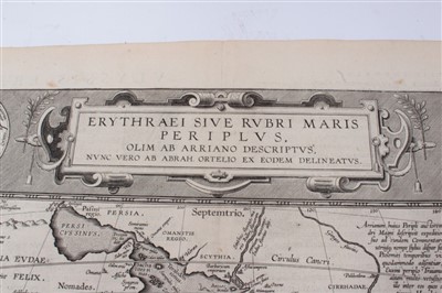 Lot 769 - Abraham Ortelius (1527-1598), engraved map - ‘Erythraei Sive Rubri Maris Periplus’, 1597, 37cm x 48cm.