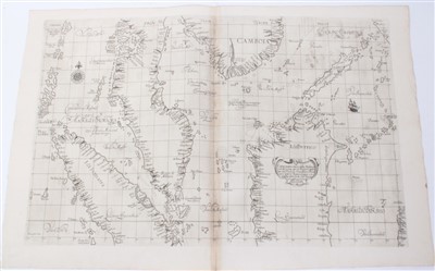 Lot 771 - Sir Robert Dudley (1574-1649) engraved chart ‘Carta Partcolare Della Malacca con la Costa..’47 x 76cm