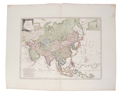 Lot 1024 - Franz Johann Joseph Von Reilly (1766-1820), hand-coloured map - ‘Karte von Asien’, 51cm x 66cm.