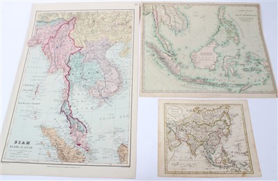 Lot 1027 - John Russell (18th / 19th century), hand-coloured map - ‘Asia from the best authorities’, 1810, 19cm x 22cm, (3)