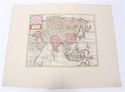 Lot 1036 - Isaak Tirion (d.1769), hand-coloured map - ‘Nieuwe Kaart van Asia’, 28cm x 36cm, 1740