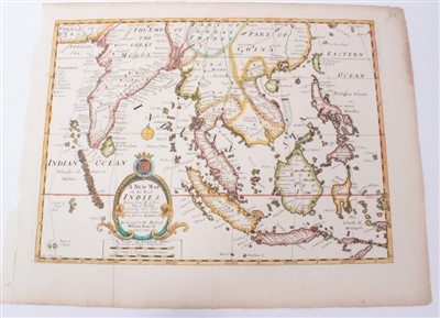 Lot 787 - Edward Wells (1667-1727), hand-coloured map - ‘A New Map of the East Indies’, 1700, 36cm x 50cm