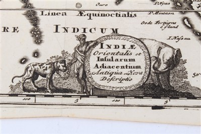 Lot 1045 - Jan Wolters (17th century), engraved map - ‘Indiae Orientalis Insularum Adiacentium’, 1697, 22cm x 27cm.