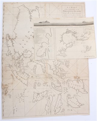 Lot 951 - George Anson (1697-1762), engraved chart - ‘A Chart of The Channel in the Philippine Islands through which passes the Manilla Galleon....’ R.W Seale Sculpt. Taken from ‘A voyage around the World in...