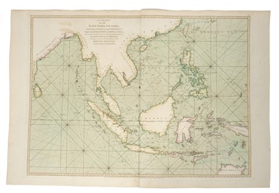 Lot 708 - Jean Baptiste Nicolas Denis Apres de Mannevillette (1707-1780), hand-coloured chart - ‘A Chart of the East Indian Islands....’, dated 1778, printed for R. Sayer & J. Bennett, 51cm x 89cm.