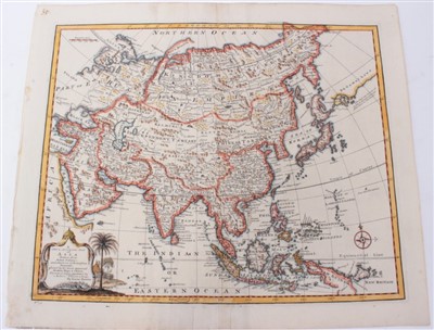 Lot 716 - Emanuel Bowen (1720-1767), hand-coloured map - ‘A new & accurate map of Asia’, 1747,, 35cm x 43cm.