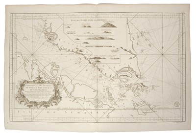 Lot 718 - Jacques Nicolas Bellin (1703-1772), engraved chart - ‘Carte Reduite Des Detroits de Malaca, Sincapoera et du Gouverneur’, dated 1755, 58cm x 90cm.