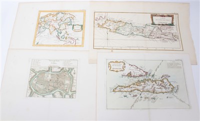 Lot 720 - Jacques Nicolas Bellin (1703-1772), large group of small-scale maps and charts of Far Eastern subjects, from ‘Le Petit Atlas Maritine. vol III 1764 and others - the majority with colour, various si...