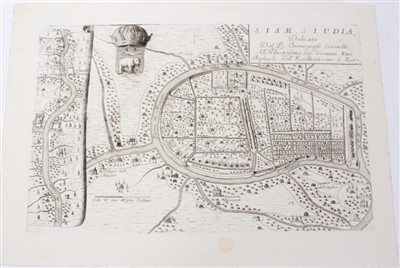 Lot 726 - Vicenzo Maria Coronelli (1650-1718), engraved map - ‘Siam o’ India’, 27cm x 43cm.