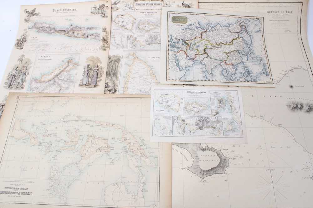 Lot 972 - Group of 19th century maps of Far East - including five by Archibald Fullarton & Co., large hand-coloured map of Asia, by William Faden, small map by Findlay and two charts by Depot de Cartes et Pl...