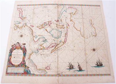 Lot 731 - Pieter Goos (c. 1616-1675), hand-coloured map - ‘Oost Indien’, 1666, 45cm x 55cm.