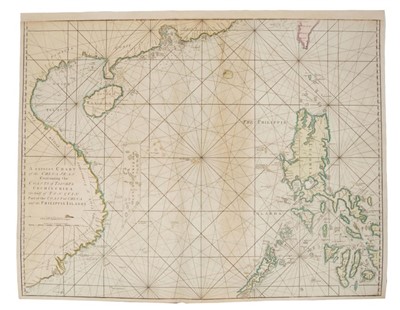 Lot 977 - William Herbert (1718-1795), hand-coloured map - ‘A correct Chart of The China Seas...’, 1758, 59cm x 77cm