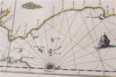 Lot 739 - Jan Jansson (1596-1664), hand-coloured map - ‘Insula Borneo’, 1657-1658, Latin text verso, 41cm x 53cm.