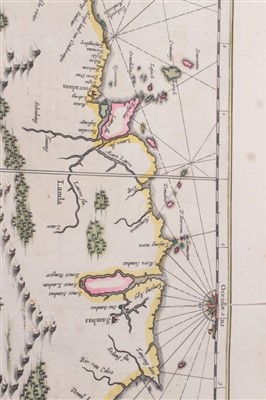 Lot 739 - Jan Jansson (1596-1664), hand-coloured map - ‘Insula Borneo’, 1657-1658, Latin text verso, 41cm x 53cm.