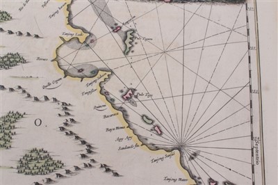 Lot 739 - Jan Jansson (1596-1664), hand-coloured map - ‘Insula Borneo’, 1657-1658, Latin text verso, 41cm x 53cm.