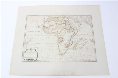 Lot 1056 - Samuel Dunn (d 1794), hand-coloured map - ‘Africa and its several regions', published Laurie & Whittle, 1794, 33cm x 46cm.