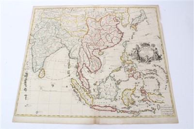 Lot 1061 - John Senex (d.1740), hand-coloured map - ‘A New Map of India and China’, 1721, 50cm x 59cm.