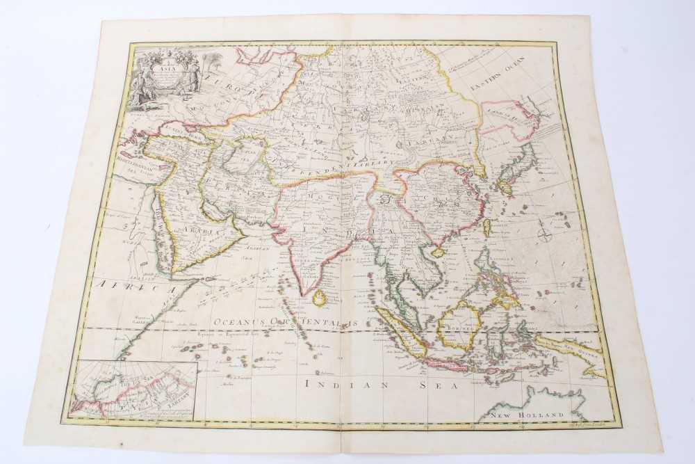 Lot 1063 - John Senex (d.1740), hand-coloured map - ‘A New map of Asia’, 1721, 50cm x 59cm.