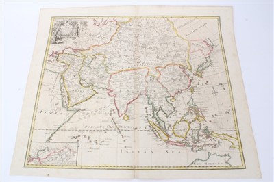 Lot 1063 - John Senex (d.1740), hand-coloured map - ‘A New map of Asia’, 1721, 50cm x 59cm.