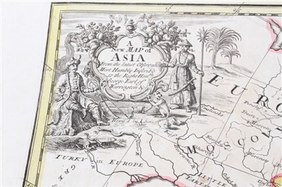 Lot 1063 - John Senex (d.1740), hand-coloured map - ‘A New map of Asia’, 1721, 50cm x 59cm.