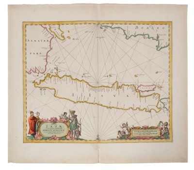 Lot 1065 - Jan Jansson (1596-1664), hand-coloured map - ‘Insulae Javae....’ 1657-1658, Latin text verso, 41cm x 53cm.