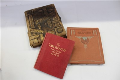 Lot 2488 - Victorian photograph album, with carte de visite portraits of children, dogs, etc, together with two stamp albums