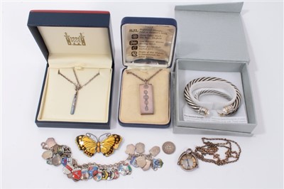 Lot 3347 - Silver ingot and silver jewellery.