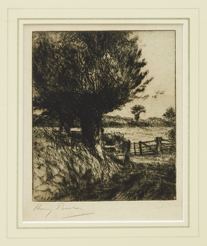 Lot 1021 - Harry Becker etching - The Lane, signed.