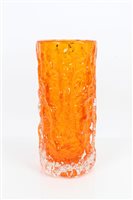 Lot 2041 - Whitefriars tangerine bark vase, designed by...
