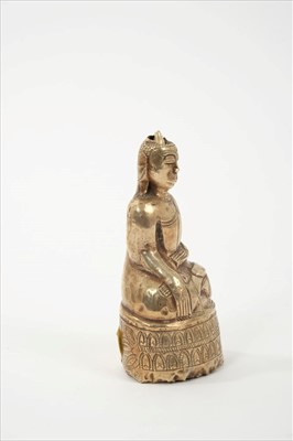 Lot 633 - Unusual 18th / 19th century Tibetan gilt metal Buddha