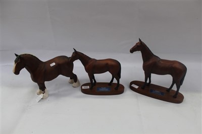 Lot 2043 - Two Beswick Connoisseur models - Mill Reef and Arkle plus one other Beswick horse - Burnham Beauty (3)