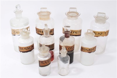 Lot 3795 - Collection of 19th century glass pharmacy jars