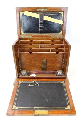 Lot 3613 - Edwardian oak stationery box