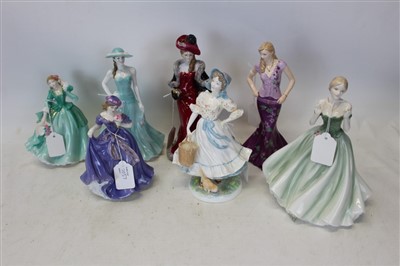 Lot 2057 - Seven Royal Worcester figures - Anna, Spring, The Milkmaid, Autumn, Serena, Keepsake and Ella