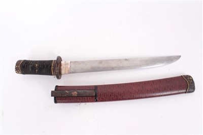 Lot 826 - Good quality Japanese tanto dagger - probably Edo period