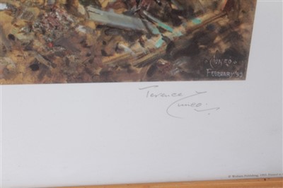 Lot 573 - Terence Cuneo signed limited edition print - Pioneers, Sword Beach, D-Day, Normandy, No. 228 of 850, mounted in glazed frame, 87 x 77cm overall