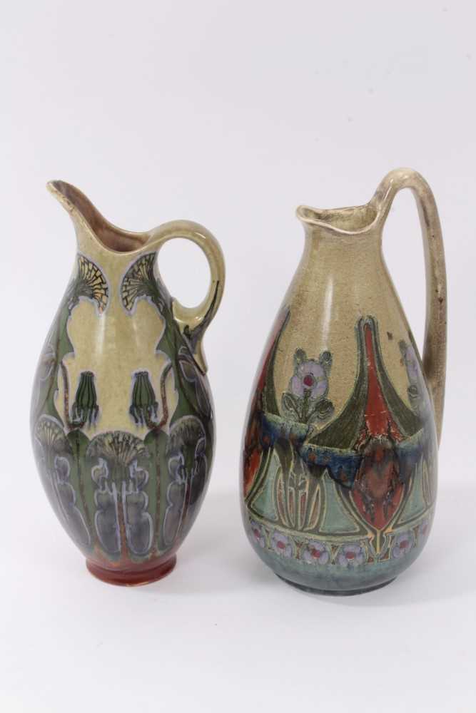 Lot 162 - Two Art Nouveau Utrecht pottery jugs