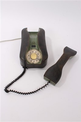 Lot 3774 - Italian leather bound vintage telephone