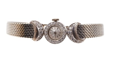 Lot 610 - 1960s Lady’s Longines diamond cocktail wristwatch