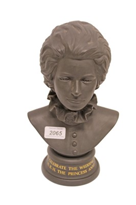 Lot 2065 - Royal Doulton Black Basalt type bust to celebrate the Wedding of H.R.H. The Princess Anne, No.656