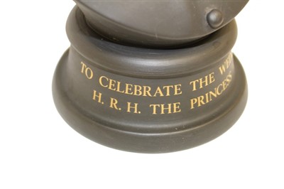 Lot 2065 - Royal Doulton Black Basalt type bust to celebrate the Wedding of H.R.H. The Princess Anne, No.656