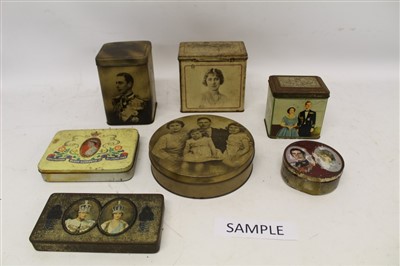 Lot 3569 - Three boxes of Vintage tins, including Royal commemoratives (3 boxes)
